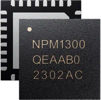Front of an IC saying NPM1300, QEAAB0, 2302AC, with back showing QFN pads - nbiot [nbiot],cellular module